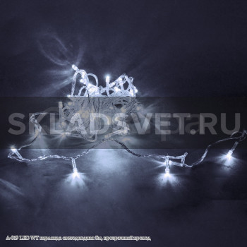 A-019 LED WT гирлянда светодиодная 5м, прозрачный провод A-019 LED WT гирлянда светодиодная 5м, прозрачный провод