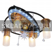 Люстра в стиле Космос 8257/4+1BK GD RC LED ЭкономСвет