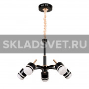 Потолочная светодиодная люстра 21089/5BK+GD WT+BK ЭкономСвет