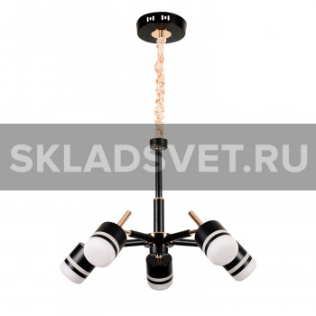 Потолочная светодиодная люстра 21089/5BK+GD WT+BK ЭкономСвет