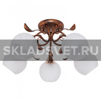 Люстра классическая 0677W/5FGD+BR WT ЭкономСвет Люстра классическая 0677W/5FGD+BR WT ЭкономСвет